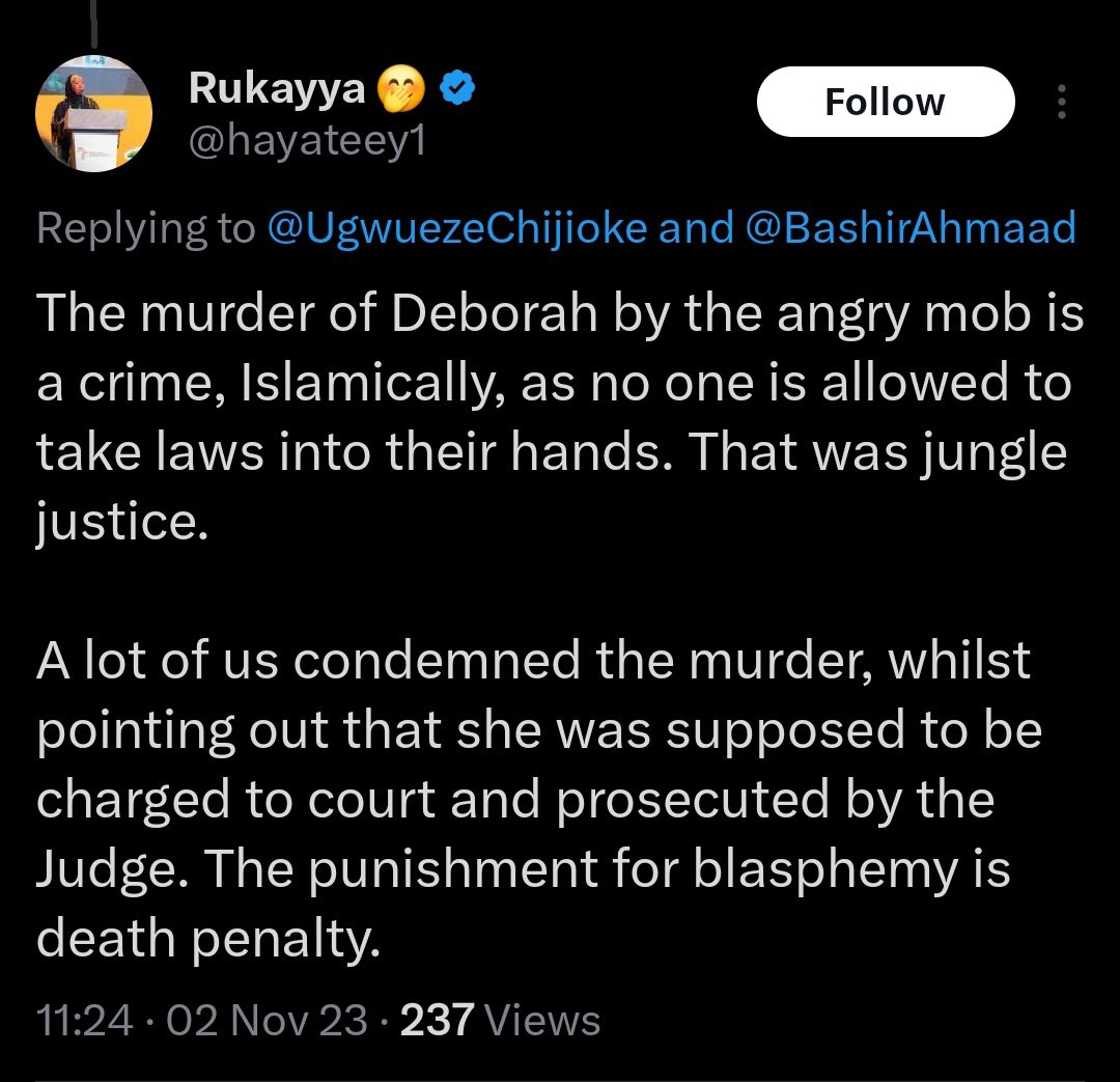 Kunle (@soulmedika) on Twitter photo You see, I was reading this and somehow I felt may be I was too judgemental of this lady until I read the last sentence. This lady’s work rate at extremism is insane! 
<a href="/hayateey1/">Rukayya 🤭</a> what is the punishment for Ganduje that was caught on camera for bribery?
What is the punishment You see, I was reading this and somehow I felt may be I was too judgemental of this lady until I read the last sentence. This lady’s work rate at extremism is insane! 
<a href="/hayateey1/">Rukayya 🤭</a> what is the punishment for Ganduje that was caught on camera for bribery?
What is the punishment