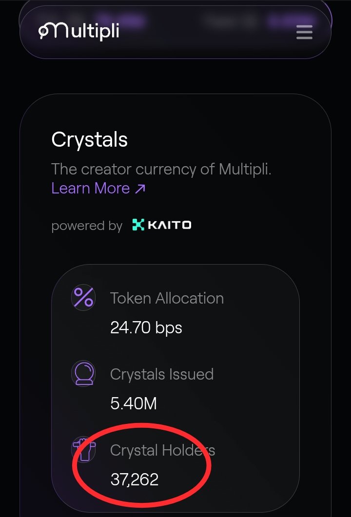 lon3r_4's tweet photo. Damn @multiplifi Crystal Holder skyrocket from 6k holders to 37k wtf 😂 https://t.co/R3BQAk8LM8