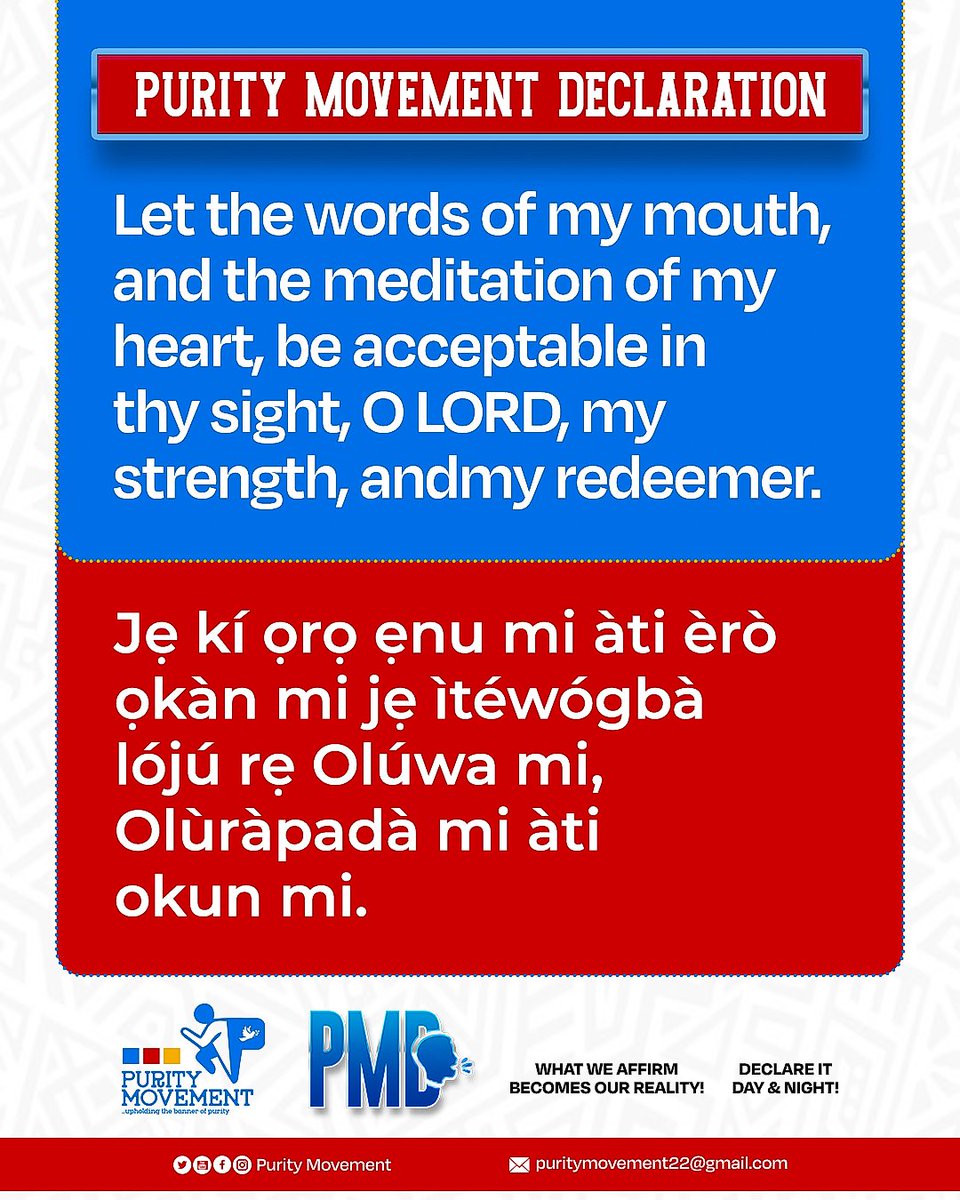 puritymovementt's tweet image. Purity Movement Declaration (PMD)🗣️🗣️🗣️ | October 6, 2025.

#declaration
#affirmation
#PurityMovement
#Jesusbeglorified
#Lightbebroughttoallmen
#Thetreesofrighteousnessbeplanted
#spamedia