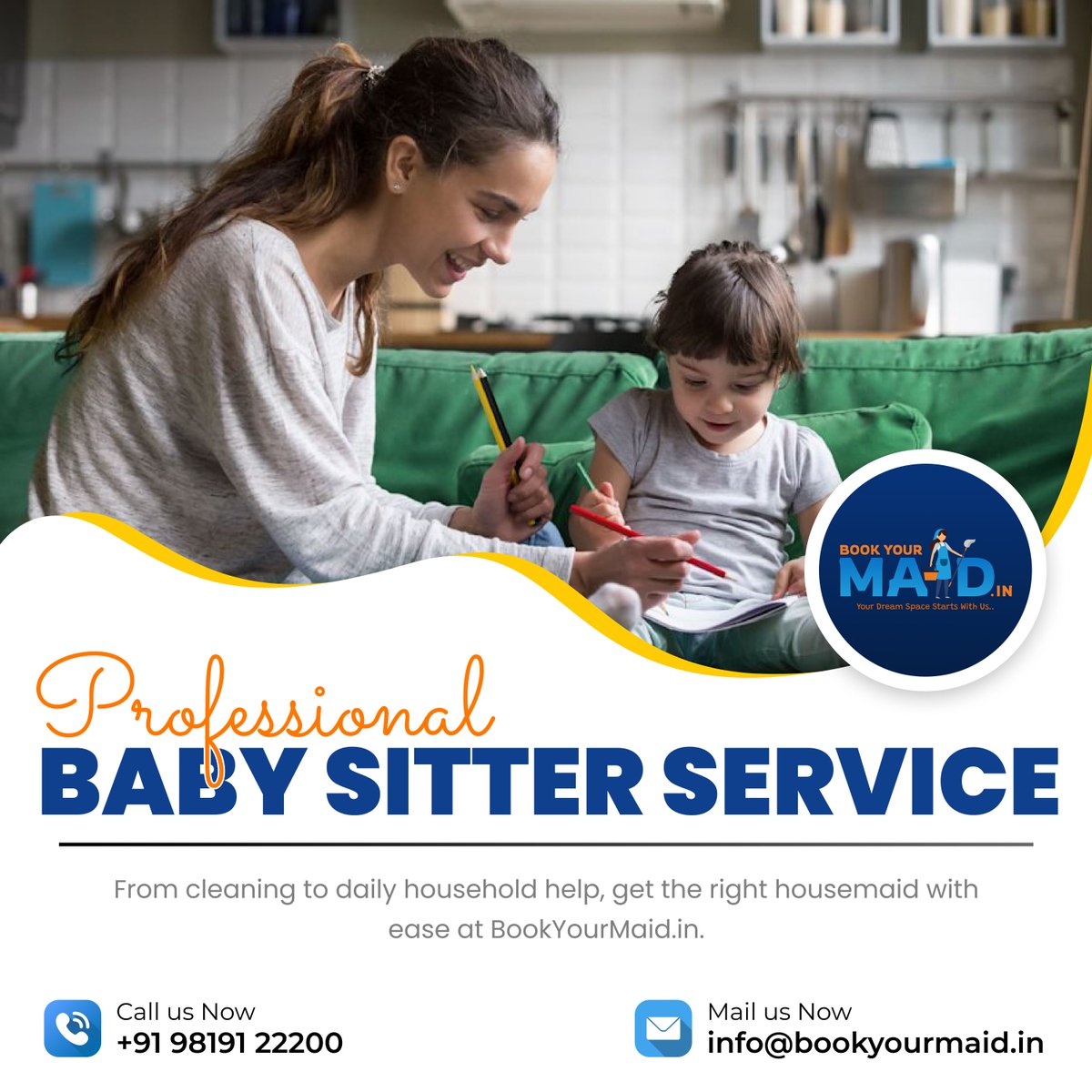 BookYourMaid's tweet photo. Need a reliable #babysitter in Mumbai or Navi Mumbai? https://t.co/AiyFA5vgJm offers caring, experienced babysitters to look after your child with love and attention. Visit https://t.co/pw7sLf3ULX to book trusted childcare today!

#BabysitterService #NannyInMumbai #ChildCare https://t.co/WYVvLiYGNF