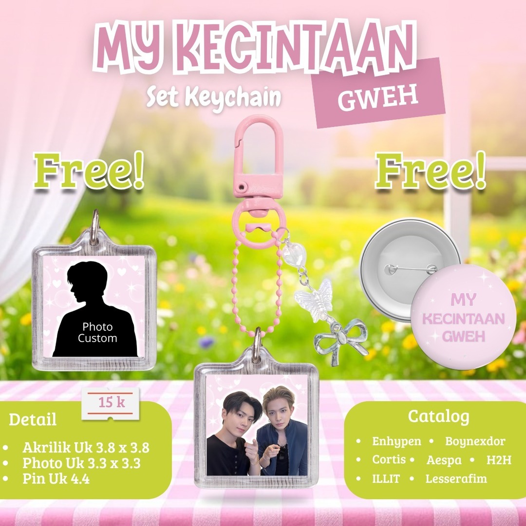 sells ! - Halo gusyyy!!! aku mau open po set keychain ini!! Only [15k] udah dapet keychain+pin yess, bisa custom sesuka kalyan jugaa😍 drop usn if you’re interested🩷 /sseoxo