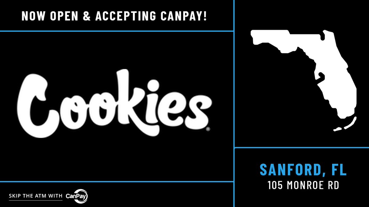 🍪 Big news, Sanford! <a href="/cookiesglobal/">Cookies 🍪</a> is now OPEN and accepting CanPay for quick, cashless checkouts. Stop by, shop, and skip the ATM! - cookies.co

#Cookies #SanfordFL #CanPay #YesWeCanPay