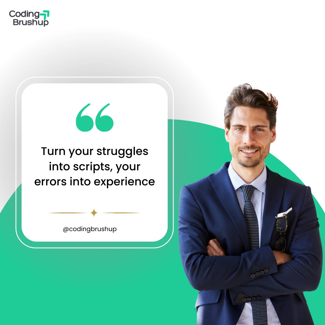 Codingbrushup's tweet image. Every coder starts with struggles — but each bug, each error, and each failed attempt builds experience. Keep scripting your success story with every line of code. 💻
#MotivationMonday #CodingBrushup #ProgrammerLife
codingbrushup.com