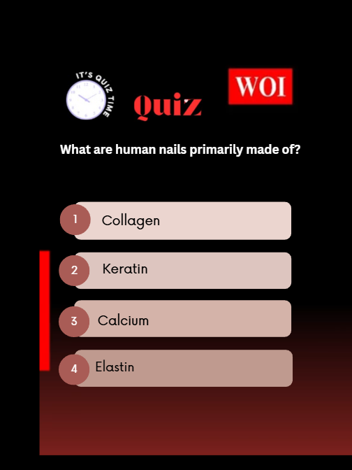 wordofindia's tweet image. Nails do more than look good — they protect your fingertips and reflect your health! Test your knowledge with this quick nail fact question.
#WordOfIndia #WOI #NailFacts #HumanBody #ScienceQuiz #FunLearning #HealthFacts #BodyScience #QuizTime #Education #DidYouKnow