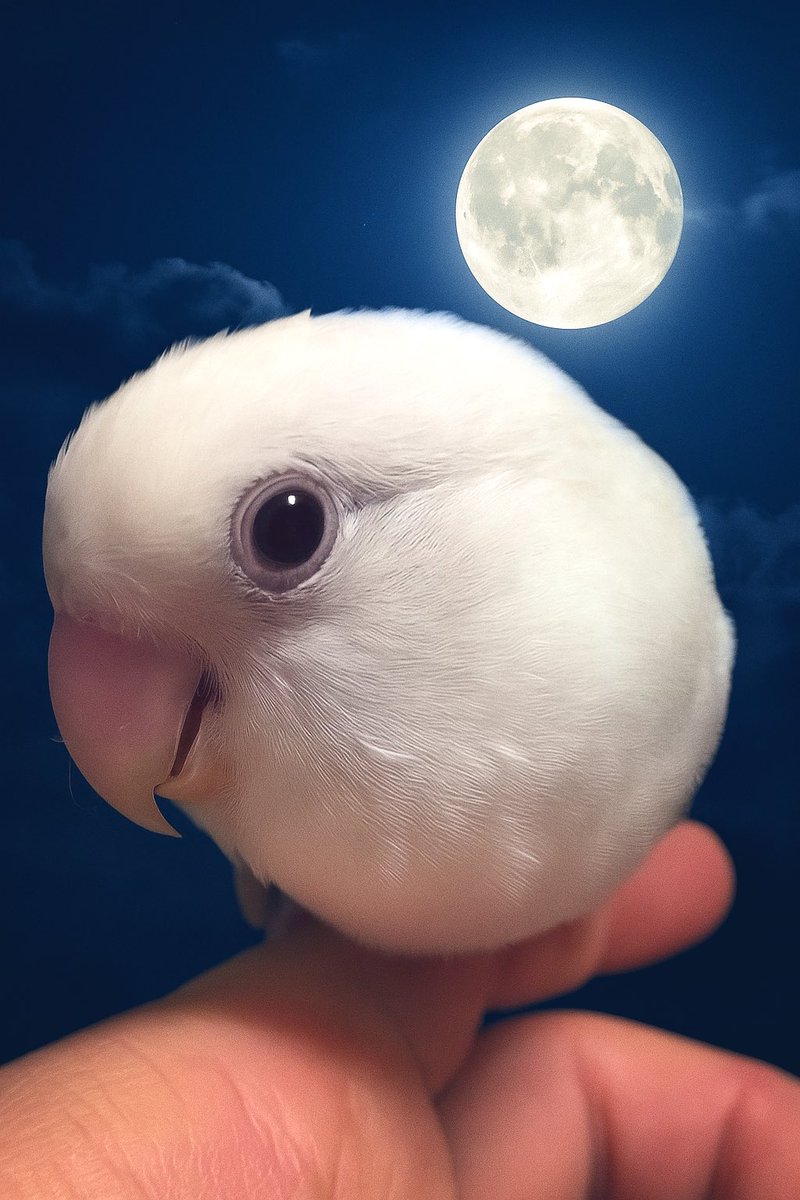 今宵は「中秋の名月」

生憎の曇り空ですが…
我が家には可愛いお月様がおります😌💕🎶

#中秋の名月
#コザクラインコ 
#インコ