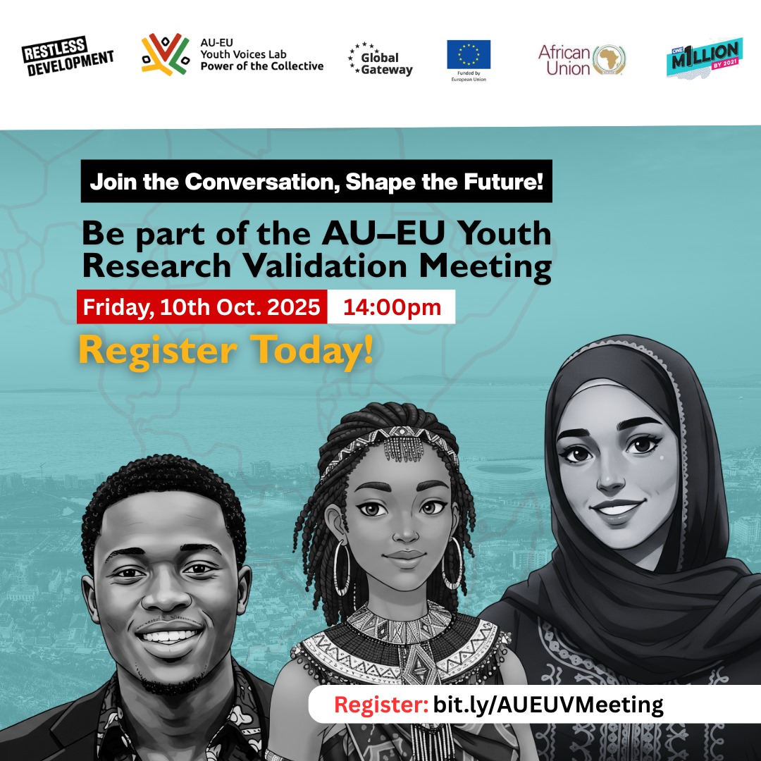 RestlessDev's tweet image. 🌍 Are you an African working on SRHR, youth participation, or entrepreneurship or simply someone who wants to lend a voice on issues affecting your community?

📢 Make your voice count and join the AU–EU continental research validation.

👉🏾 Register here: us06web.zoom.us/meeting/regist…