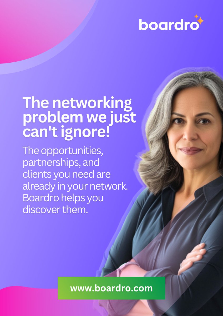 boardroapp's tweet photo. Here's what we believe:
Professional networks are full of potential that never gets realized.

You've got talented people, great businesses, real expertise—all in our professional communities. But they're not connecting in ways that actually matter.

Not because people don't want to help each other. But because nobody has time to manually figure out who needs what, who offers what, and who should meet who.

So opportunities slip through the cracks. Partnerships that should happen, don't. Members get frustrated and leave. Networks lose their value.

We think that's fixable. 💪

Boardro makes the invisible visible. It surfaces the opportunities, partnerships, and connections that are already there but hiding in plain sight.

We're not trying to reinvent networking. We're just making it work the way it should have from the start—intelligent, purposeful, and actually useful.

That's why we're here.

#Boardro #OurStory #ProfessionalNetworking #PurposefulConnections