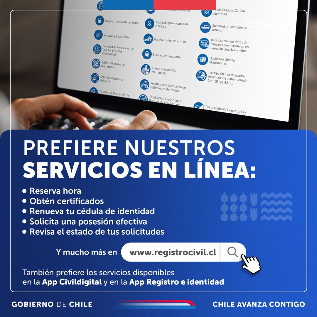 Buenos días. Ten presente esta información si requieres reservar hora, certificados o revisar el estado de tramitación de tu cédula de identidad y/o pasaporte.👇