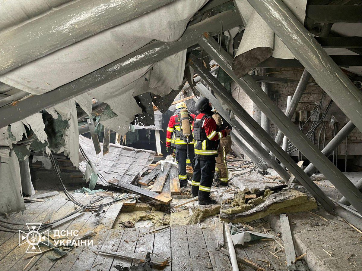 Today, russians attacked Sumy, hitting a hospital with a drone. The roof of the perinatal center caught fire, but thankfully no one was hurt — everyone managed to take shelter before the strike.