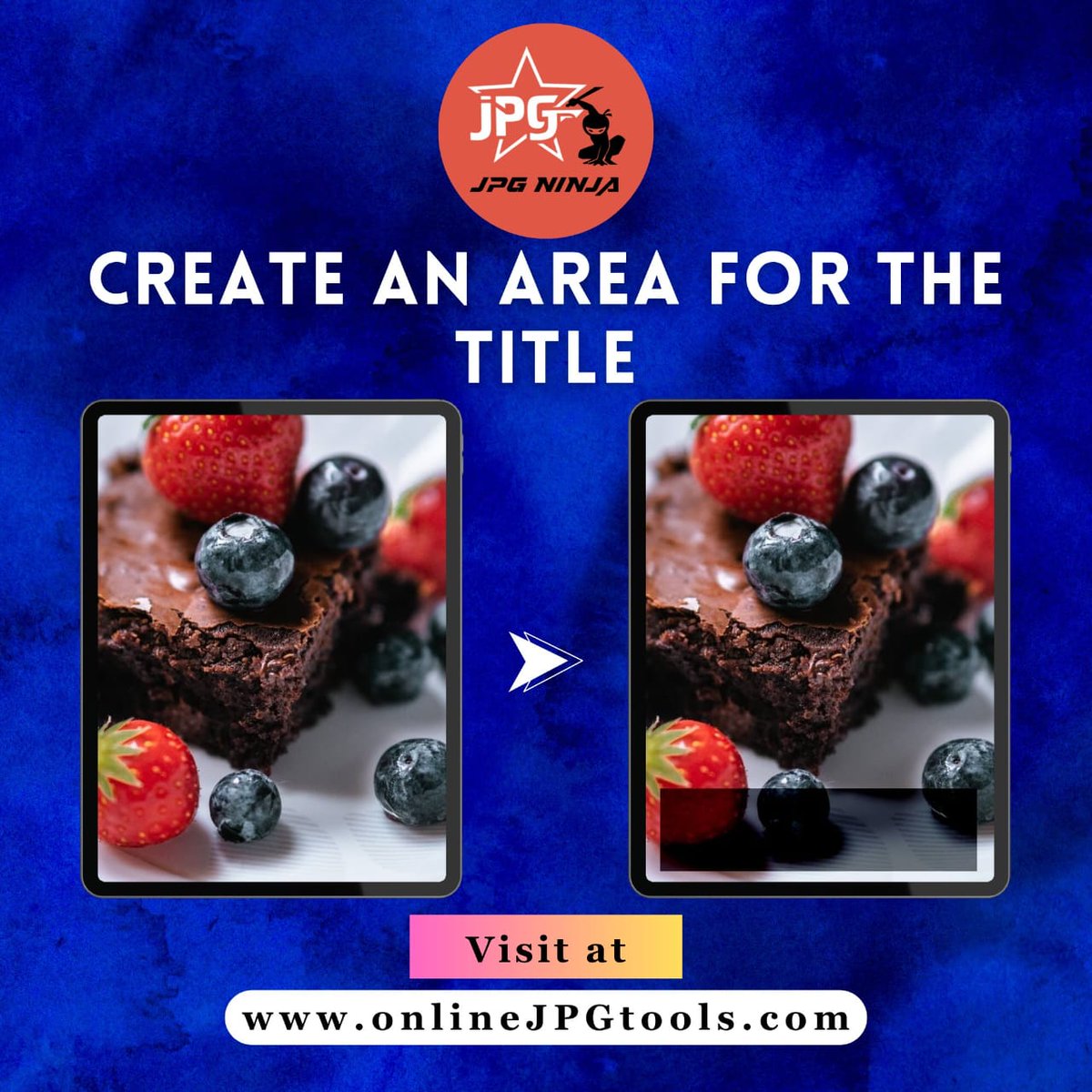 jpgninja2024's tweet image. Here, we wanted to add the name to a JPG photo of our original brownie dessert so we created an area for the caption below it.  

Try our tool - onlinejpgtools.com/darken-jpg

#browserling #jpgediting #imageprocessing #phototools #brightnessadjustment #darkenimage #onlineimageeditor