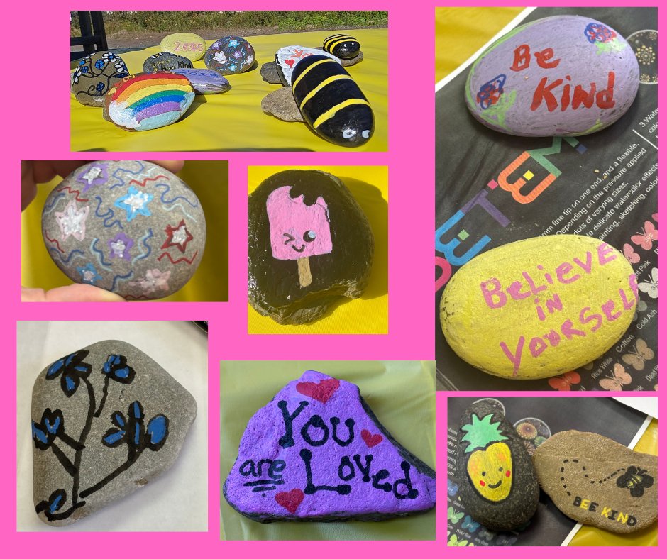 A fun afternoon of rock painting with our circle of Hope Program.  Thank you to Kerri for the delicious lasagna.