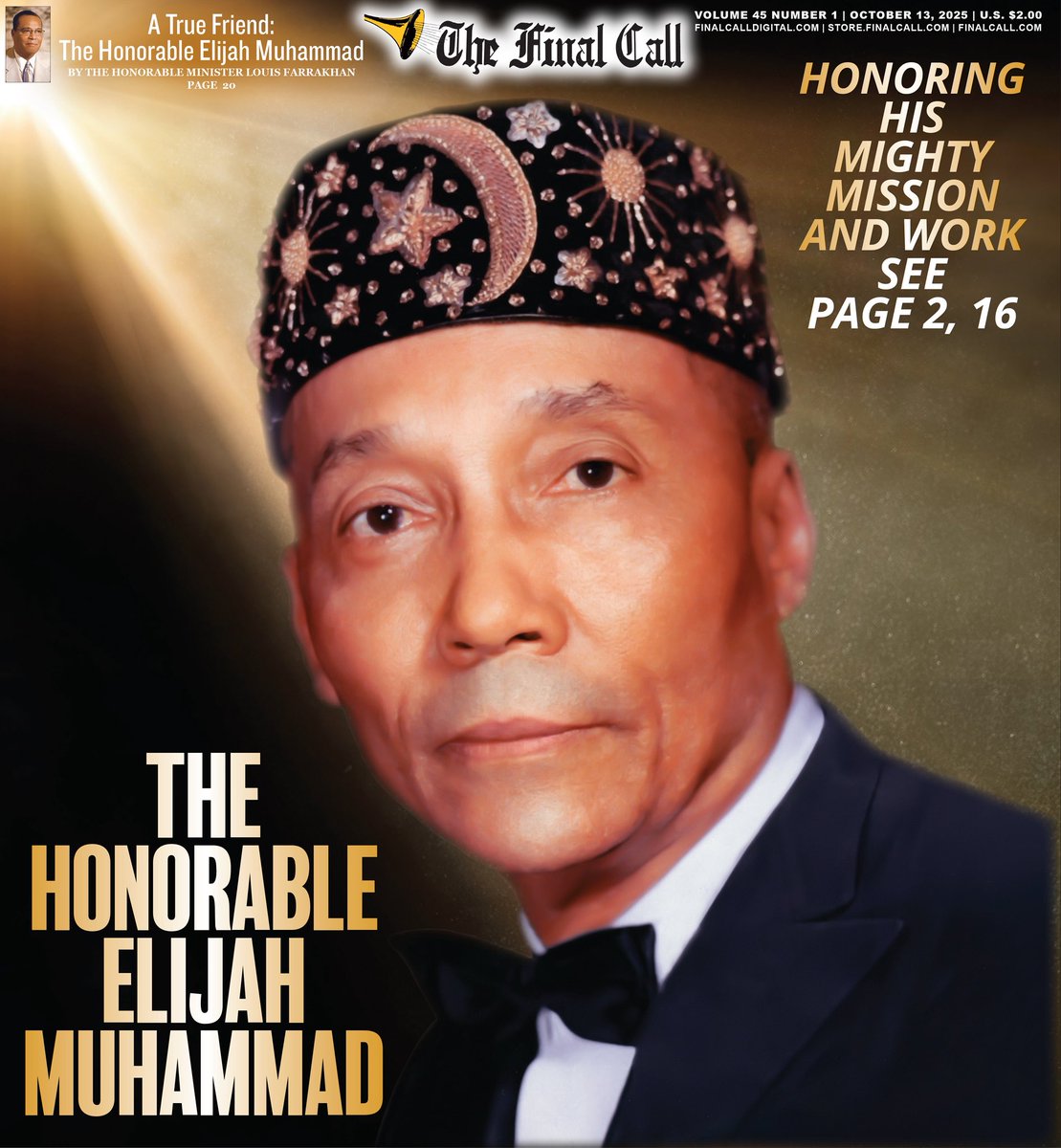 OfficialNOI's tweet image. 🎺 The Honorable Elijah Muhammad: Honoring His Mighty Mission and Work

Get this week’s edition of @TheFinalCall 

#ElijahMuhammad #HeLives