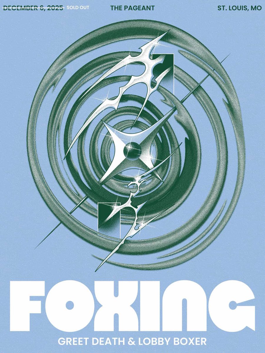 We are truly honored to join <a href="/Foxing/">Foxing</a> for their final show on December 6th at <a href="/ThePageantSTL/">The Pageant</a> alongside Greet Death.

There isn’t and will never be another band like Foxing, and it’s a bittersweet joy to celebrate this moment with them.

Long live our St. Louis heroes 💔