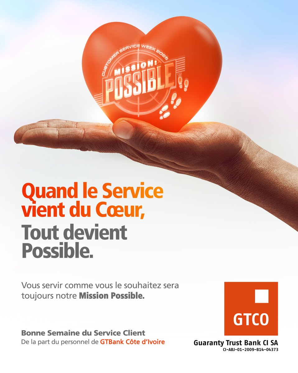 gtbankci's tweet image. Bonne semaine du service client !
#GTCO #GTBankCI #SemaineDuServiceClient #CustomerServiceWeek #Célébration