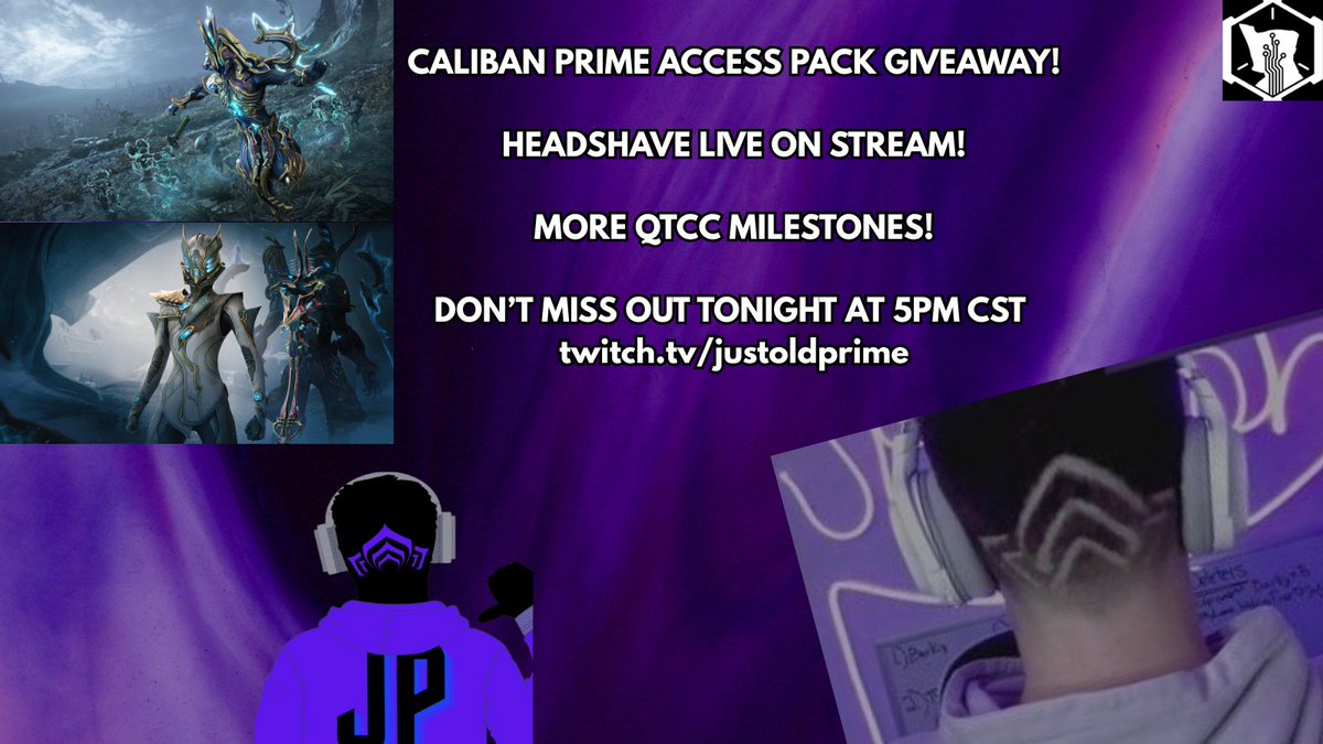 JustoldPrime's tweet photo. Caliban Prime Complete Access Pack Giveaway!
Tonight live on my stream.. along with more QTCC reward shenanigans https://t.co/rTtNaZqVo2 5pm CST!
Sponsored by @PlayWarframe as a milestone incentive for QTCC!
#Warframe #GIVEAWAYS #caliban #primeaccess https://t.co/7LCkdRG7Vb