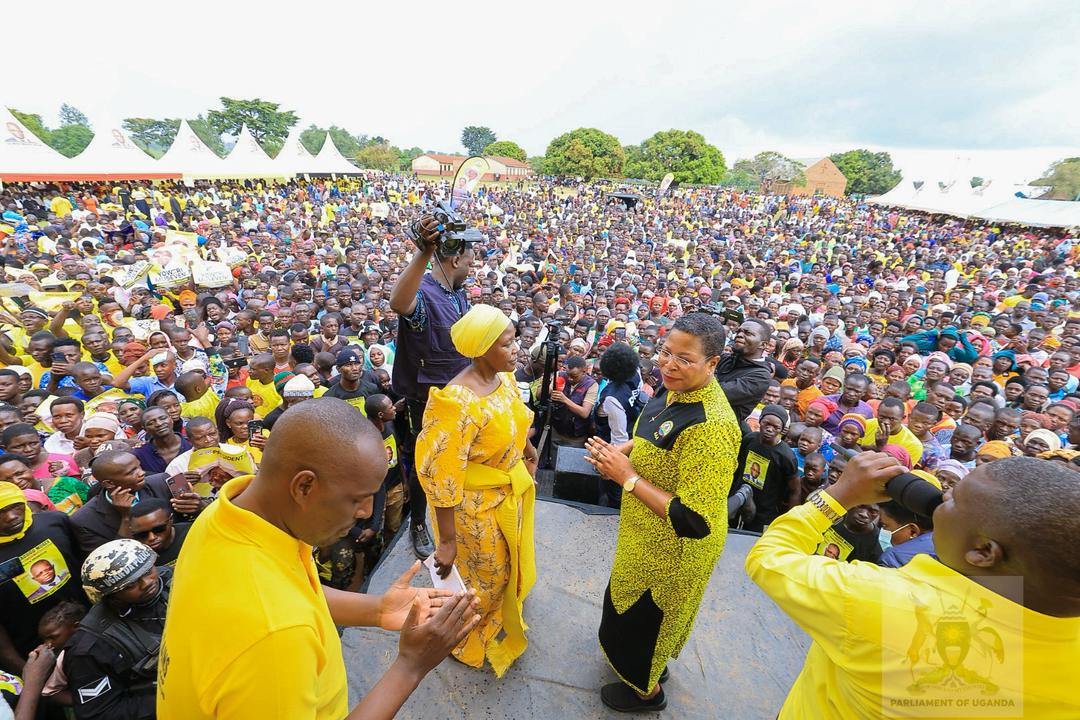 This afternoon, I, along with <a href="/NRMOnline/">NRM Party</a> Western Region Vice Chairperson <a href="/EngJonard/">Hon. Eng Asiimwe Jonard.</a>, <a href="/NRMOnline/">NRM Party</a> flag bearers, and other regional leaders, addressed a rally in Buyende District. The Busoga sub-region is preparing to welcome H.E. President <a href="/KagutaMuseveni/">Yoweri K Museveni</a>, the NRM Presidential Flag