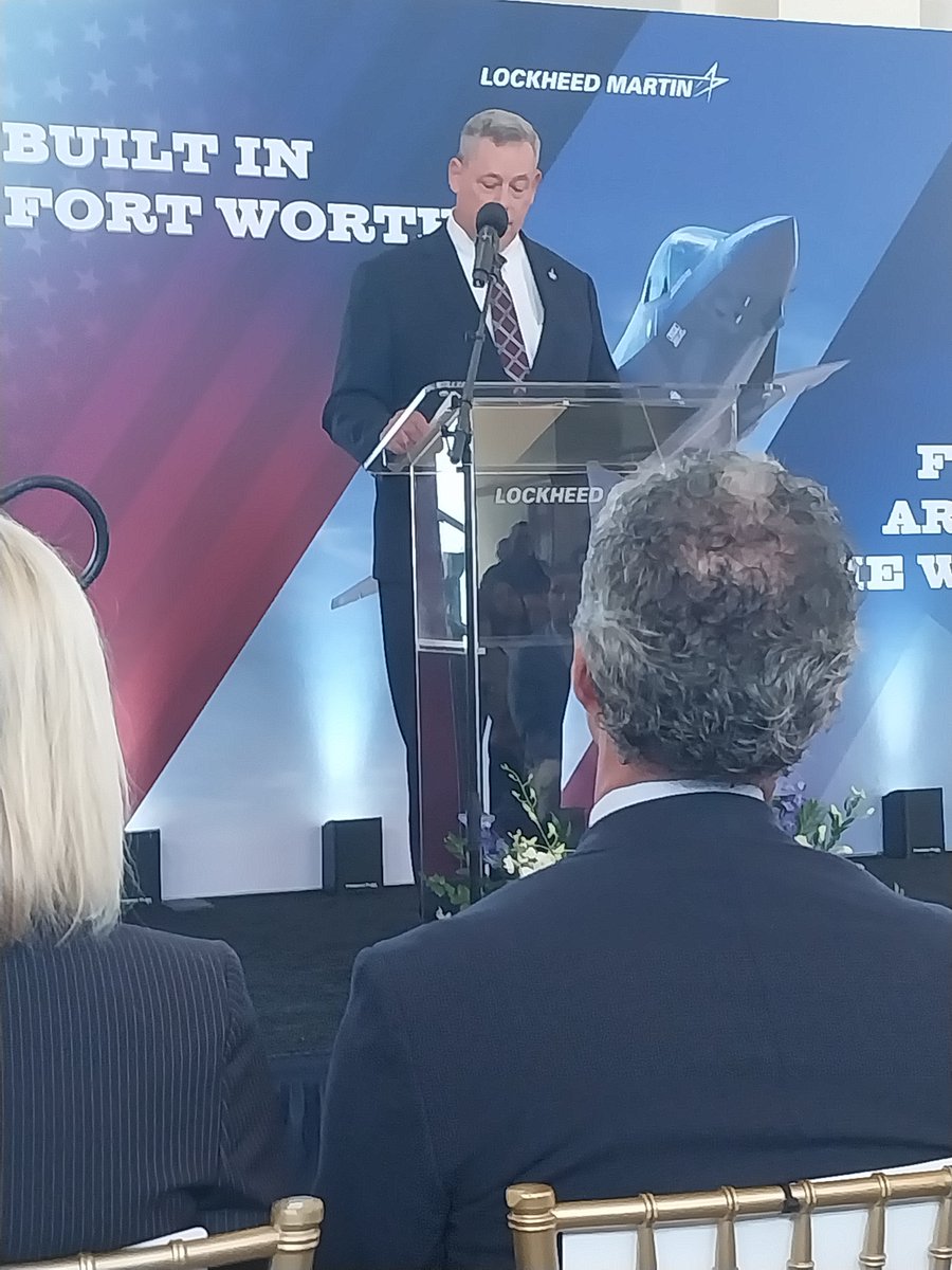 F35 gathering in fort worth.  As many fighters built in a year at Lockheed as rest of world combined.  $10B impact. 39k jobs.  Ty Fort Worth.