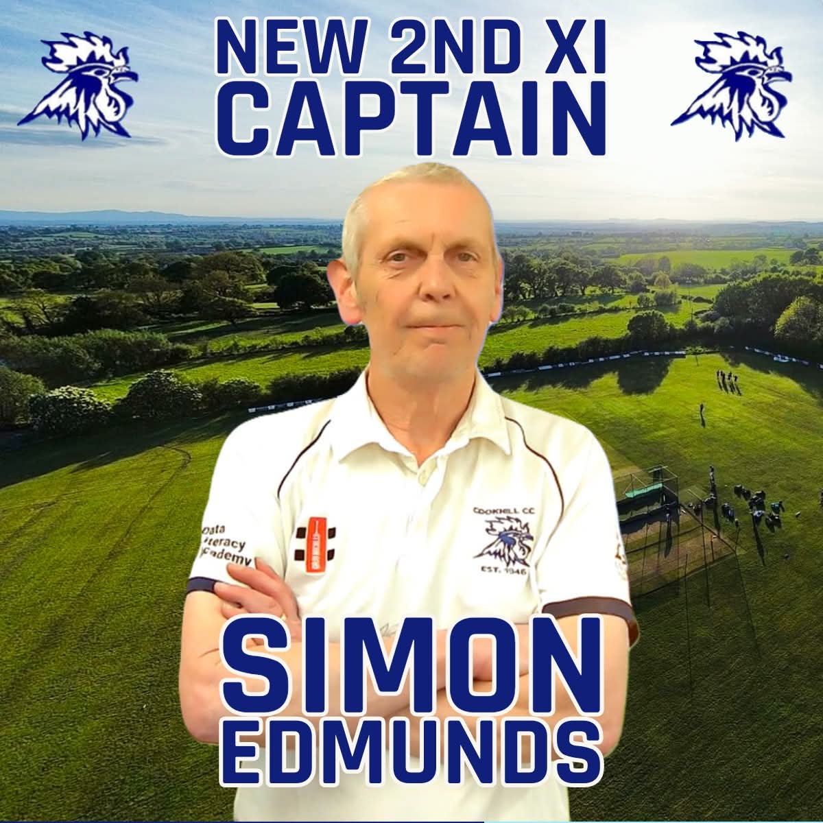 🎉📢 New 2's Captain! 📢🎉

<a href="/CookhillCC/">Cookhill CC</a> are delighted to announce that Simon Edmunds has been appointed new 2nd XI captain.

Si has spent many years at the Club over 3 separate spells, &amp; we're pleased to have his experience &amp; knowledge to rely upon for the 2's.

Well done Si 🐓