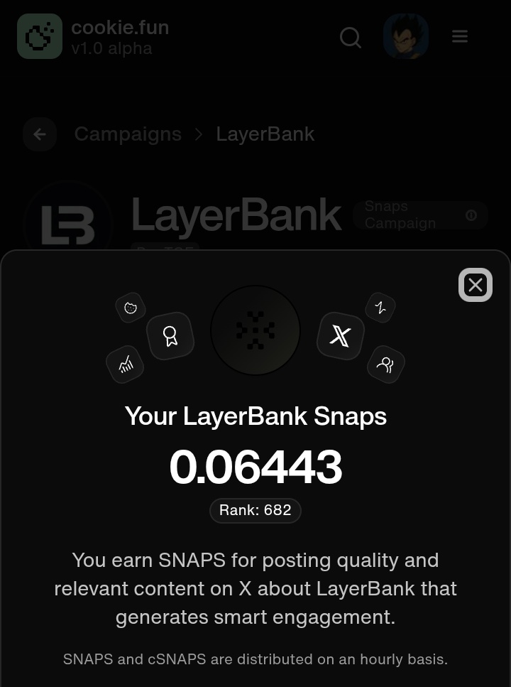 Web3Rehman's tweet image. Trying my best t climb LB of @LayerBankFi 

Giving away 280k to top 250 snappers 🔥

Currently at #682 🥺

With 0.06443 Snaps ✨

My aim this week to enter Top 250-500 💪🏻

Let&apos;s grind hard on LayerBank ⚡