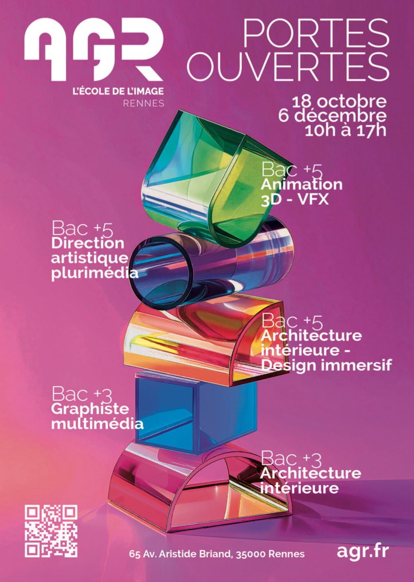 “Votre avenir créatif commence ici !

Samedi 18 octobre, de 10h à 17h, venez voir de près l’AGR Rennes et Nantes  — ses locaux, sa pédagogie, ses projets : ouvrez la porte à votre passion.”

<a href="/agrecoleimage/">AGR ÉCOLE DE L'IMAGE</a> #Rennes  #Nantes