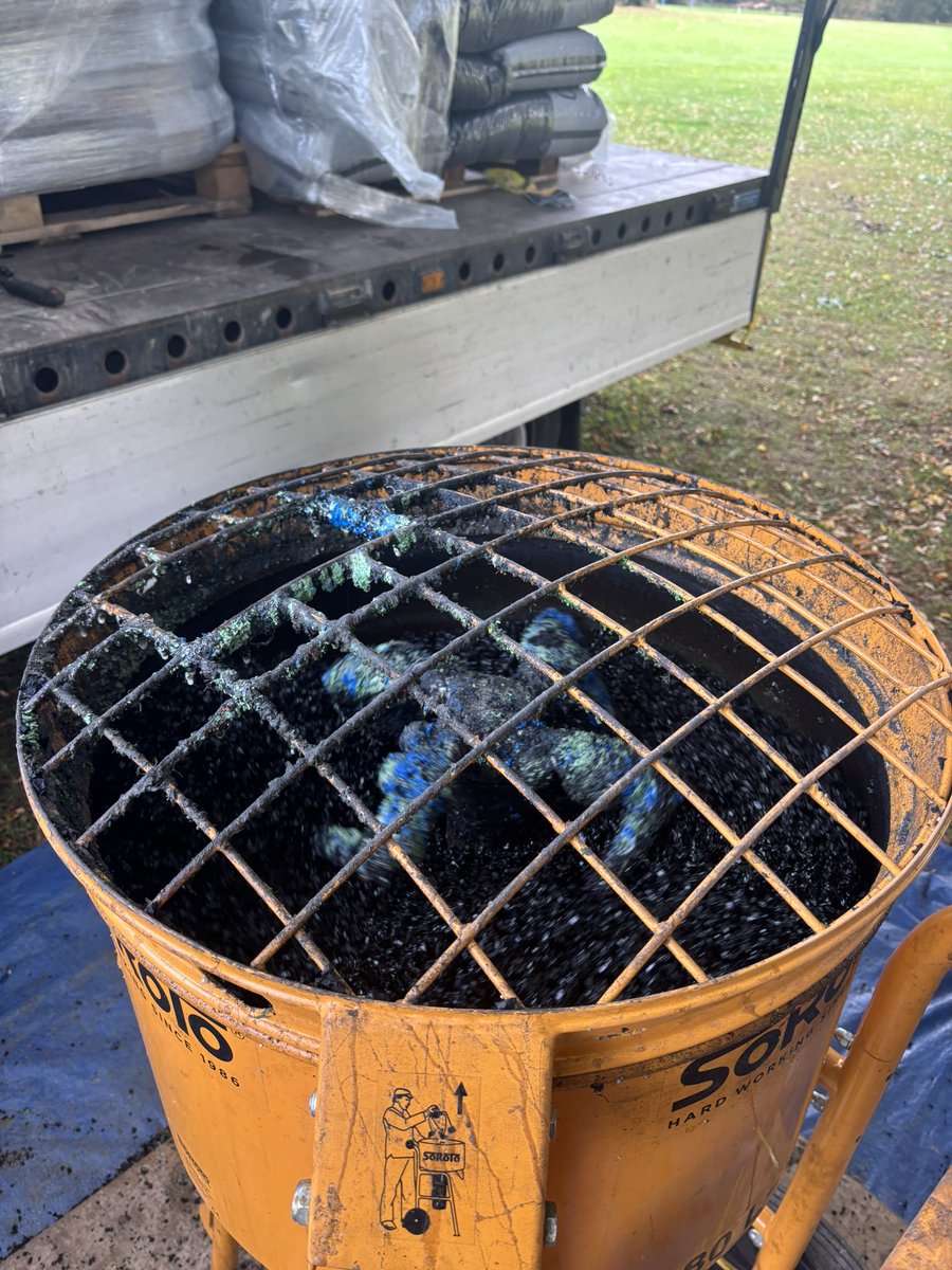 Bunker liner going in today