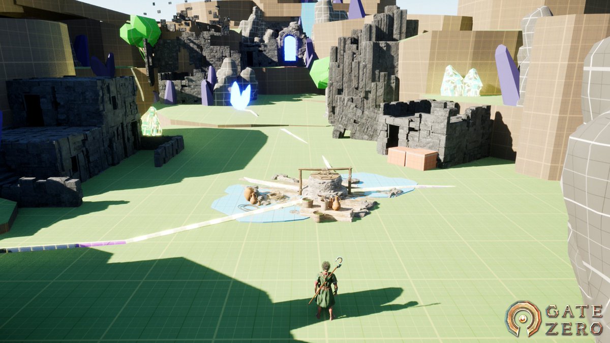 gatezerogame's tweet image. Happy #Blocktober! Here’s a look at how one of the Eon World levels began in blockout form before evolving into the version you see in our latest gameplay demo. Level designer @gd_fuentes shares some insight into the process🧵

#LevelDesign #GameDesign #GameDev #Blocktober2025