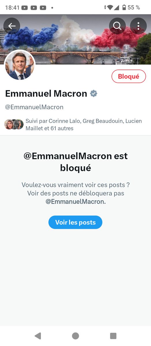 J'ai bloqué à mon tour le troll Élyséen 
#Destitution #DemissionMacron