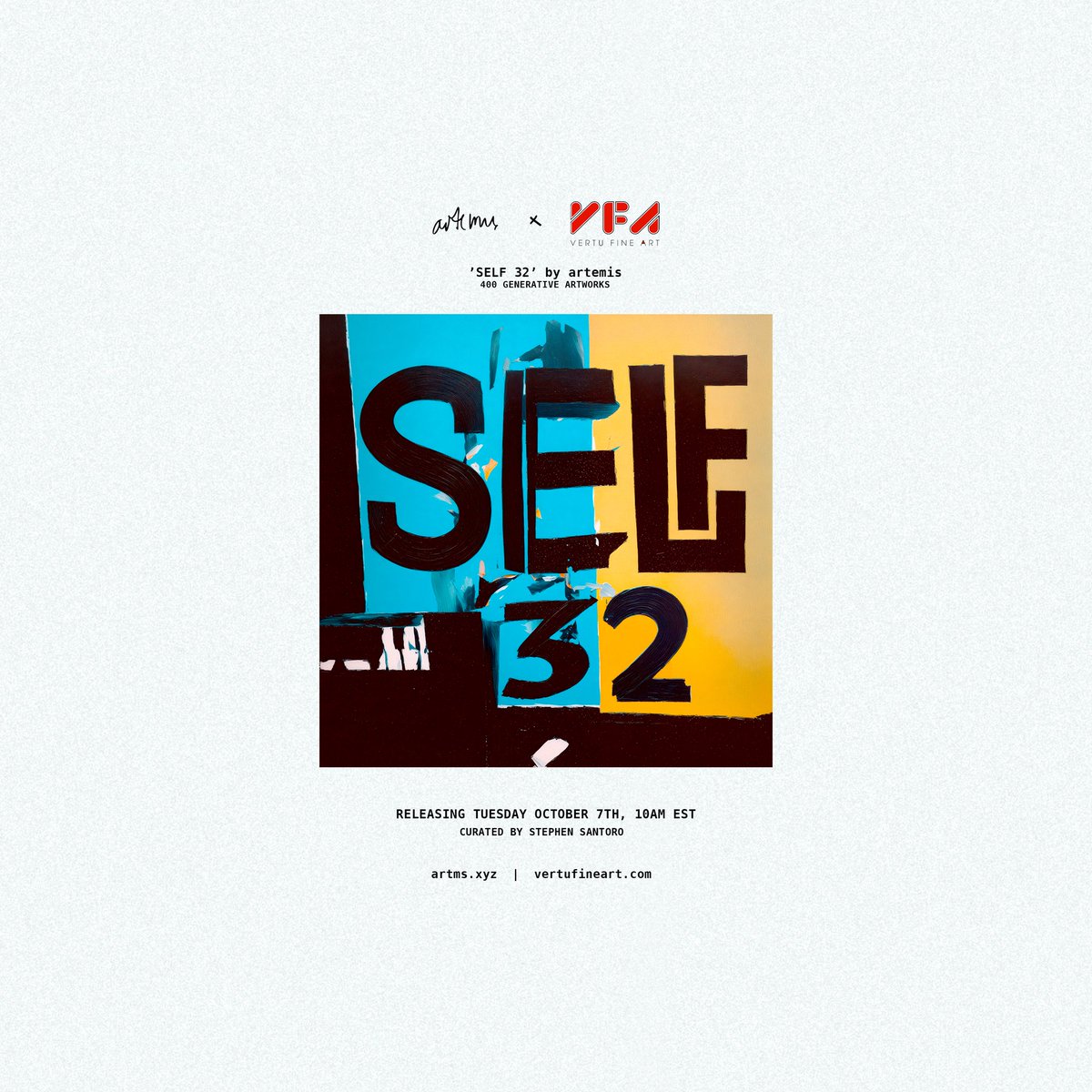 We are super proud to announce the release of 'self 32' by <a href="/artemisandarts/">artemis</a> in collaboration with <a href="/opensea/">OpenSea</a> tomorrow, October 7th at 10am EST.