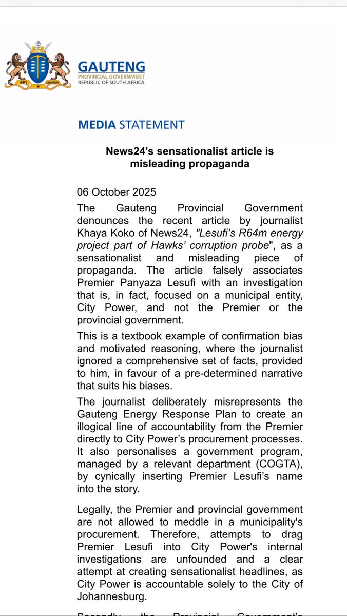 Lesufi's tweet image. ⁦@News24⁩ #TryHarder!