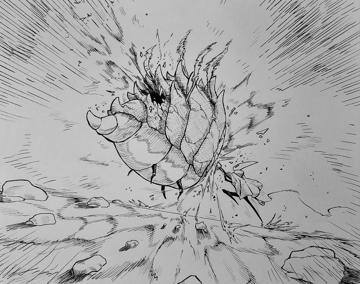 Inktober Day 6: Pierce
Though the fights are tough, all it takes is not dying first, slay those beasts, head-on.