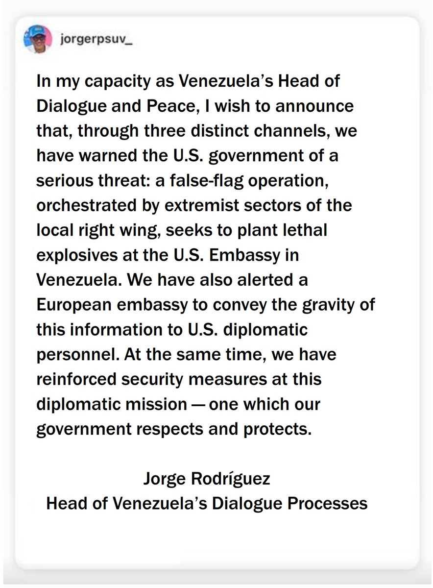 Venezuelas Ambassade i Norge tweet media