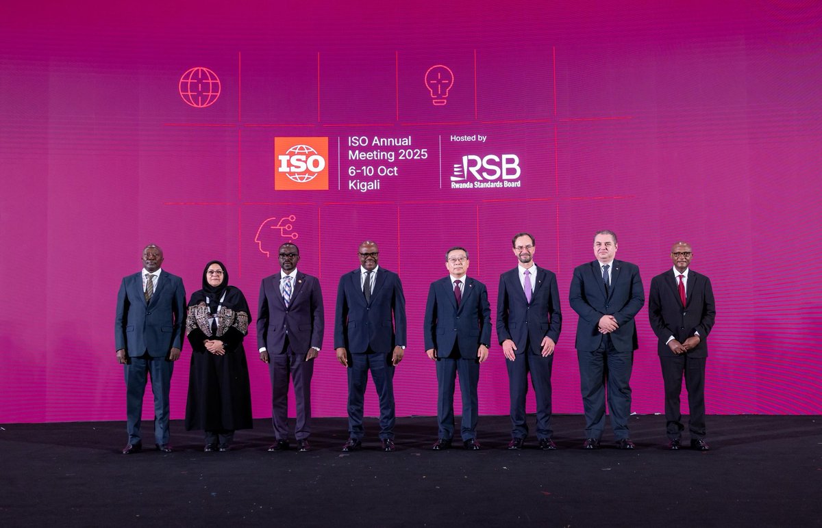 RwandaTrade's tweet photo. The ISO Annual Meeting 2025 has officially opened in Kigali under the theme “United for Impact.” #ISOannualmeeting https://t.co/dkY8GBxd4l