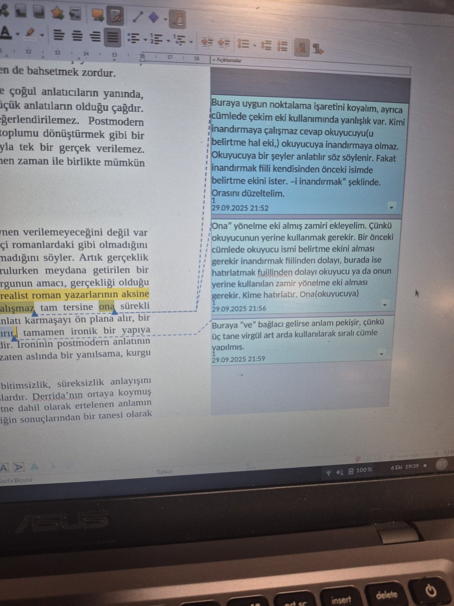 Bazı hakemlerin isminin belli olmasını isterdim. Çünkü şöyle bir incelemeye gönülden teşekkür etmem gerekir.