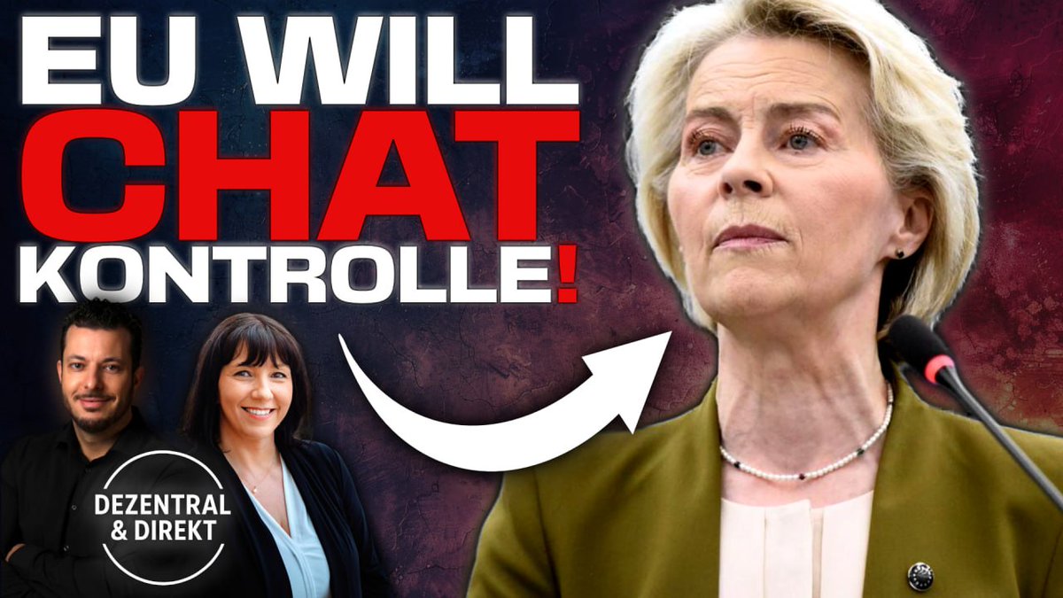 EU: Kommt die CHAT-KONTROLLE?! 🇪🇺🚨 
Das ENDE der MEINUNGSFREIHEIT?

Und wenn ja, was können wir tun? Wie können wir uns wehren?

Darüber reden <a href="/RomanReher/">Roman Reher</a> und ich in unserem heutigen Podcast von "Dezentral &amp; Direkt". Klickt rein, diskutiert mit und vergesst den Daumen nach oben