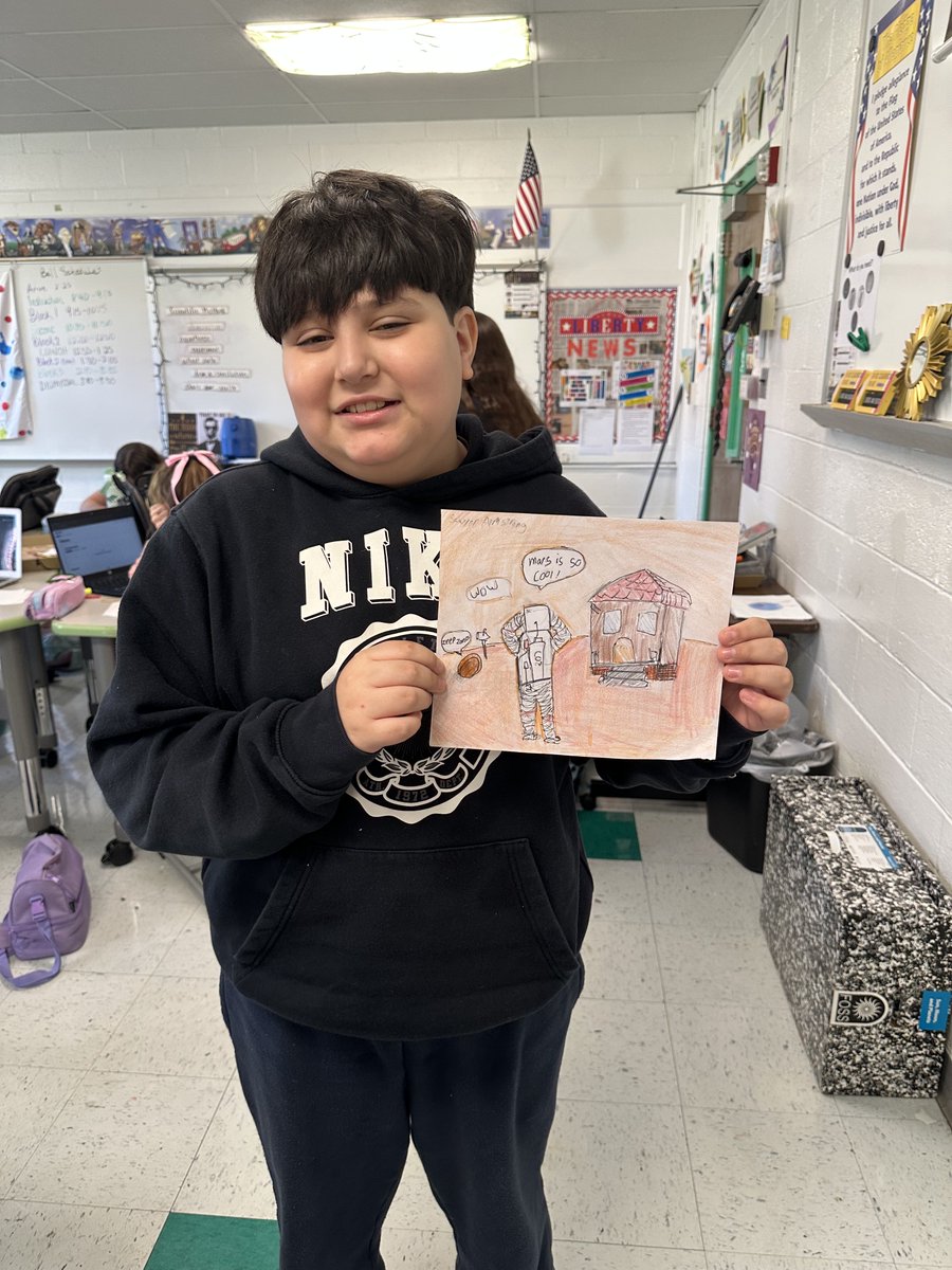 WSESSmithfield's tweet image. National Space Society Art Project in Ms. Peterson&apos;s 6th grade science class #WestsideBestside