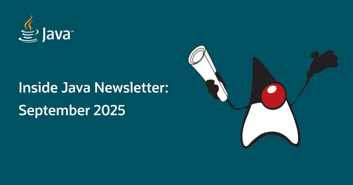 db23ai's tweet image. Catch the September edition of the Inside Java Newsletter to get all the latest around #Java25, lifetime achievement interviews, and conference updates. social.ora.cl/6015AopIH