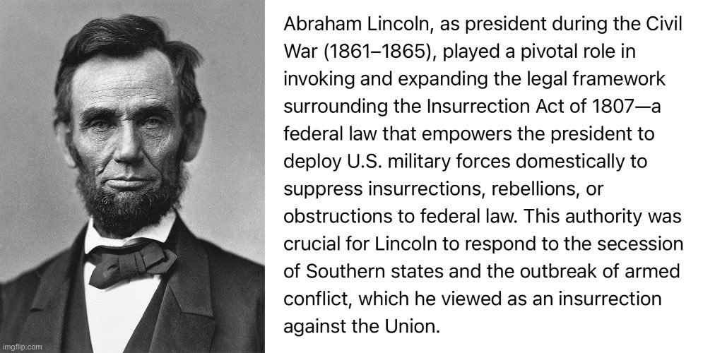 Abraham Lincoln, depicted in a black-and-white portrait. He has a beard and wears a suit with a bow tie.