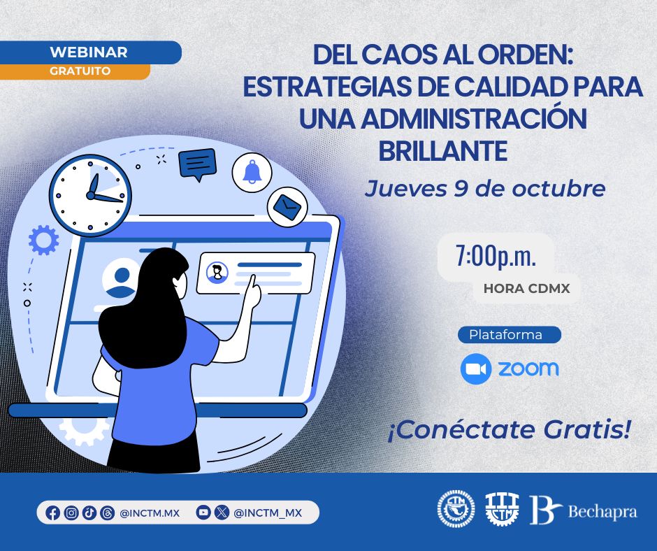 Aprende cómo pasar del caos al orden con estrategias que elevarán la calidad de tu gestión.
🗓️ Jueves 9 de octubre, 7:00 p.m. (hora CDMX).
¡Conéctate gratis!👇🏽
goo.su/ClO0zc