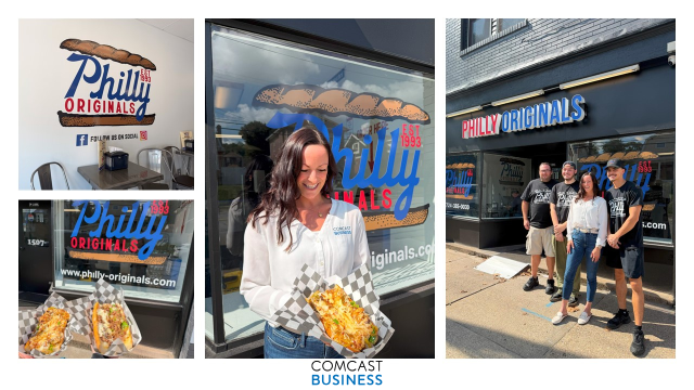 DeShaneHambrick's tweet photo. Hey Pittsburgh: FREE CHEESESTEAK ALERT! 🎉 Comcast is teaming up with Philly Originals to celebrate the sandwich shop's new Ambridge location. #IWorkForComcast https://t.co/efFzVAtxlp https://t.co/QYzDUkhMDv