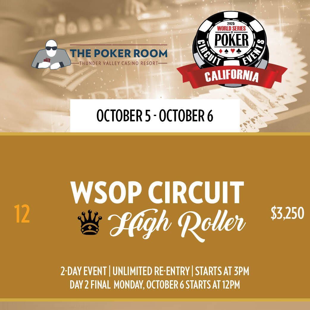 Noon - $3,250 High Roller
Event 12 <a href="/WSOP/">WSOP - World Series of Poker</a> Circuit

40k stacks + 40-min levels
Field already played 12 Day 1 Levels
Registration remains open to start of Day 2 at Noon today
15% Cash

Content link in our Bio