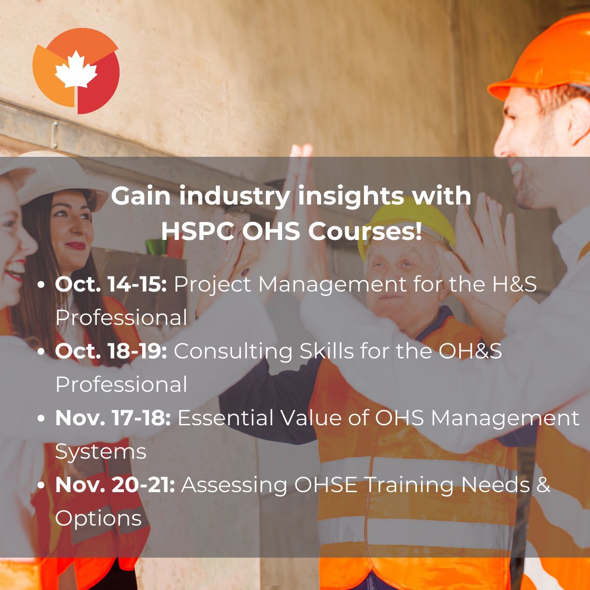 As a leader in occupational health and safety, HSPC offers insightful programs and career-oriented courses that give you the knowledge and experience to succeed in today's workplace. 

Click here to learn more! healthsafetypros.ca/client/upcomin…