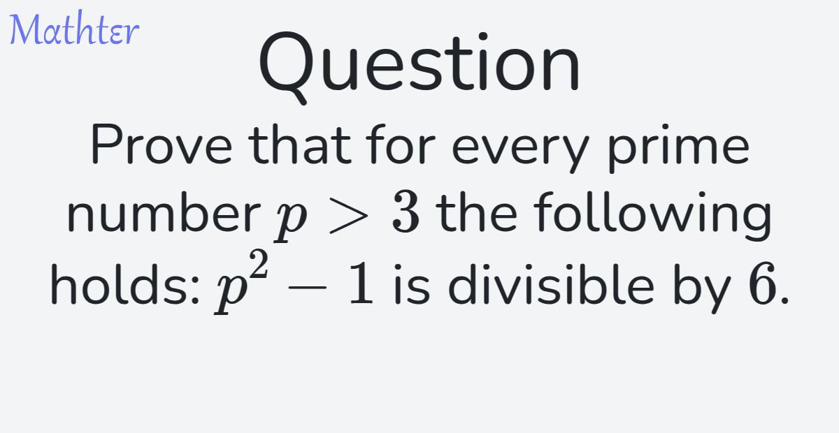 MathterRiddler's tweet image. Puzzle from the Mathter website: mathter.islands.co.il/en/questions/1…
#Puzzle #DivisibilityRules #ShortMultiplicationFormulasAlgebraicIdentities #ParityEvenOdd #ProofandExample #PrimeFactorization