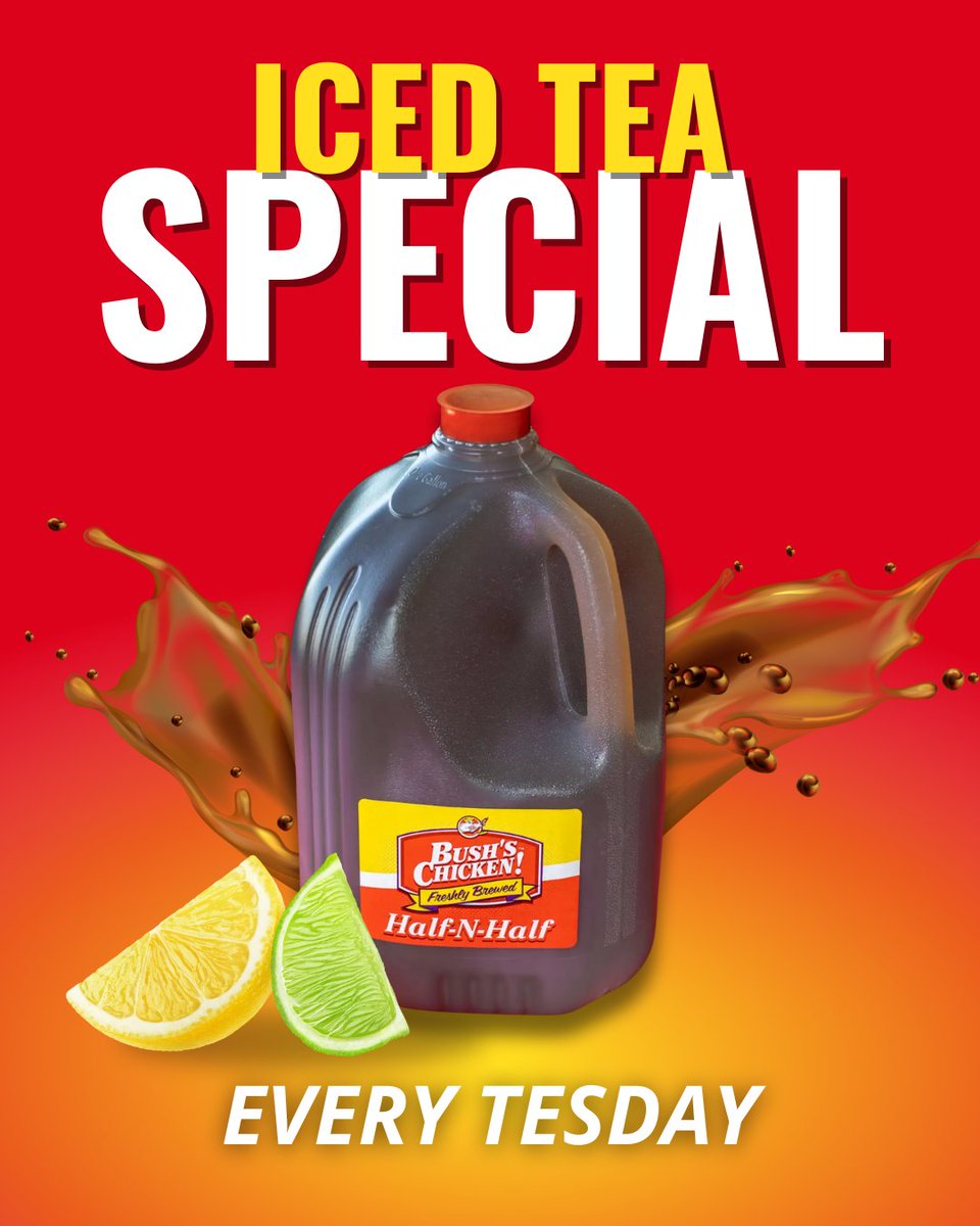 Austin, grab that tea!

Don't miss Tea Tuesdays, where our sweet iced tea pairs perfectly with any meal. 🥤

#BushsTea #TeaTimeATX #BushsChicken