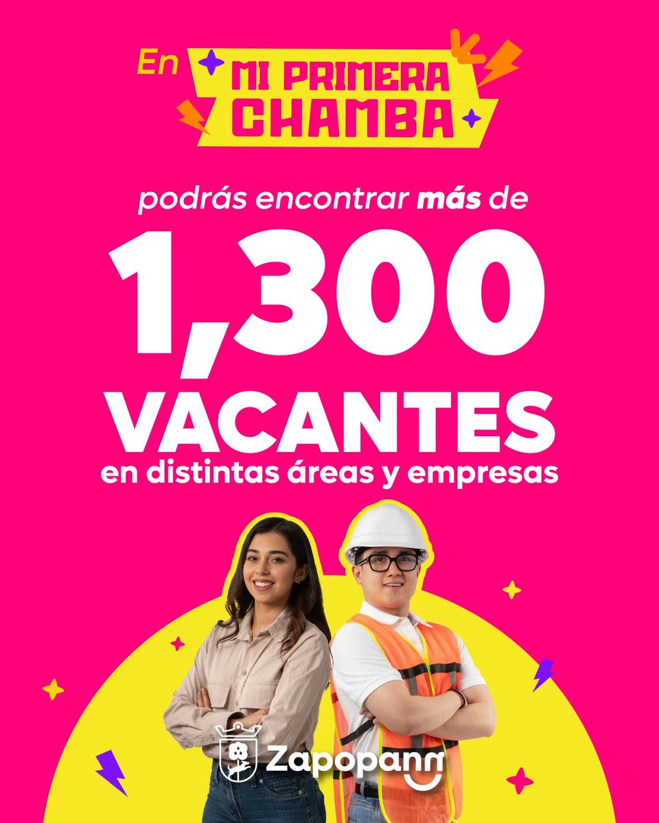 ¡En #MiPrimeraChamba, podrás encontrar más de 1,300 vacantes! 
Encuentra tu próximo trabajo aquí: miprimerachambazapopan.com