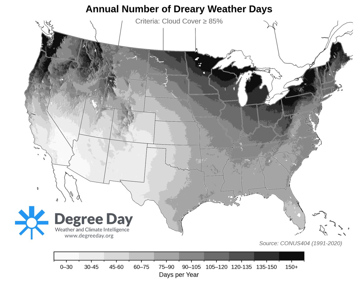 ClimateQuant's tweet image. The Geography of Gloom ☁️☁️