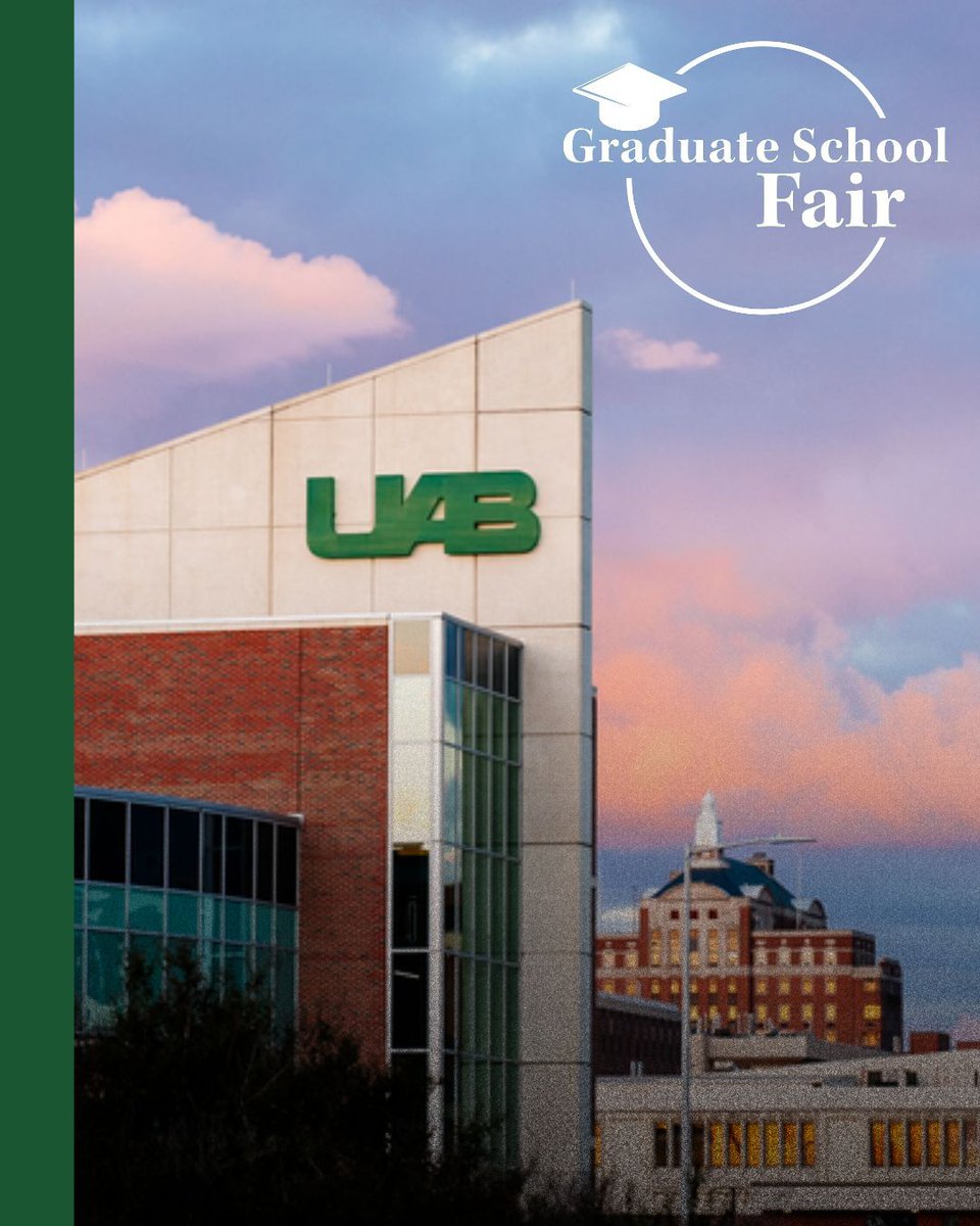UAB Graduate School & Global Affairs (@uabgsga) on Twitter photo Our Fall Graduate School Fair is only a couple days away! 🎉
We can't wait to connect students at UAB and across Alabama with graduate programs in Business, Medicine and more!
🕐 8:00–11:00am
📍 Hill Student Center, Ballrooms
🔗 Register today: buff.ly/I0BpD2O Our Fall Graduate School Fair is only a couple days away! 🎉
We can't wait to connect students at UAB and across Alabama with graduate programs in Business, Medicine and more!
🕐 8:00–11:00am
📍 Hill Student Center, Ballrooms
🔗 Register today: buff.ly/I0BpD2O