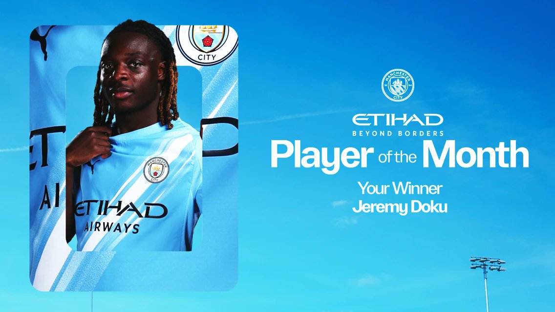 FRBlueMoon's tweet image. 🚨🆕️ 𝑶𝑭𝑭𝑰𝑪𝑰𝑬𝑳 : Jeremy Doku est élu Joueur du Mois de septembre à #ManCity. 🇧🇪🌟