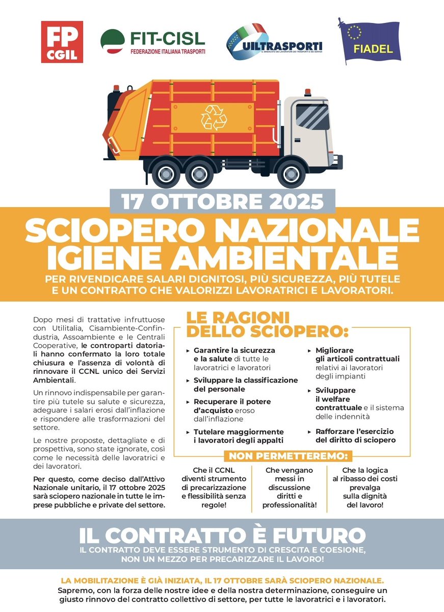 FITCISLVeneto's tweet image. #IgieneAmbiente
17ottobre2025
#scioperonazionale
✅Area Contrattuale IGIENE AMBIENTE FIT Veneto
Tanti gli argomenti affrontati, a partire dalla situazione negli impianti, la sicurezza e fino alla Vertenza per il rinnovo del #CCNL
#salaridignitosi
#sicurezza
#tutele
#FitCislVeneto