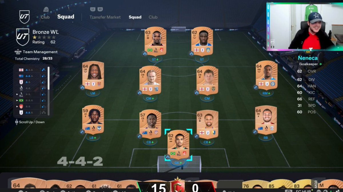 FIFAA32's tweet photo. شفتوا المحترف الي جاب 15-0 بالفوت بتشكيلة برونز 🤯

اللاعب المحترف @BroomeyJC سواها 🔥 

لما الناس تقدر تجيب 15-0 بأي تشكيلة معناتها ان عندنا واحد من اعظم القيم بلايز بتاريخ اللعبة 🫡 https://t.co/HGs5ALTrEc