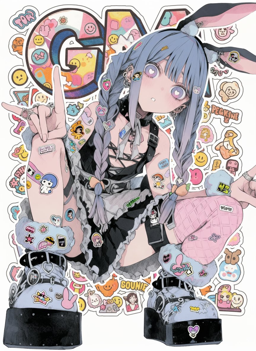 GM🐰✨
今日は体にペタペタ🩵